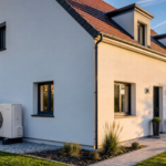 Maison rénovée avec isolation thermique par l'extérieur et pompe à chaleur air-eau installée